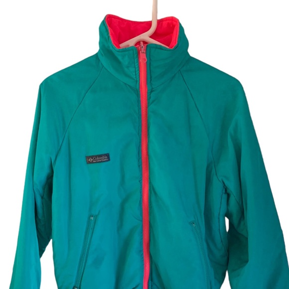 Vintage Columbia Retro Colorful Teal Pink Y2K Ski Jacket Women’s Size Large - Picture 4 of 10